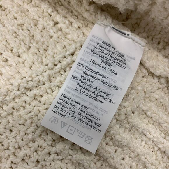 Madewell Sz XS Bronson textured stripe open Cardigan Sweater boho beige ivory - Picture 9 of 11